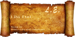Lihi Etel névjegykártya